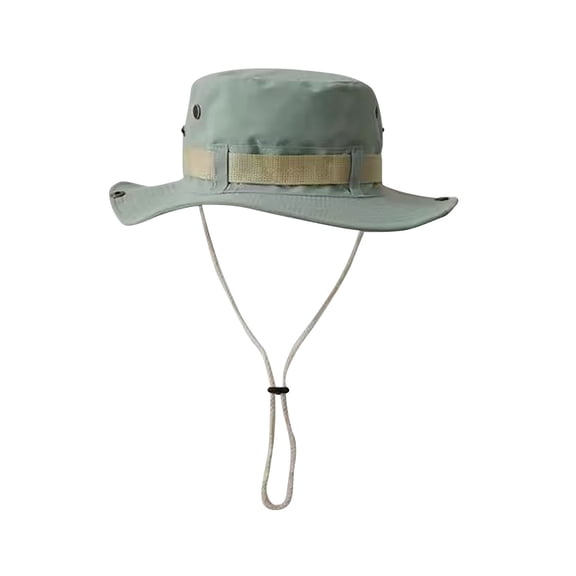 Deeceymbur Solid Color Drawstring Fishing Hat – Wide Brim UPF 50+ UV Protection for Lake Days & Mountain Trails Green