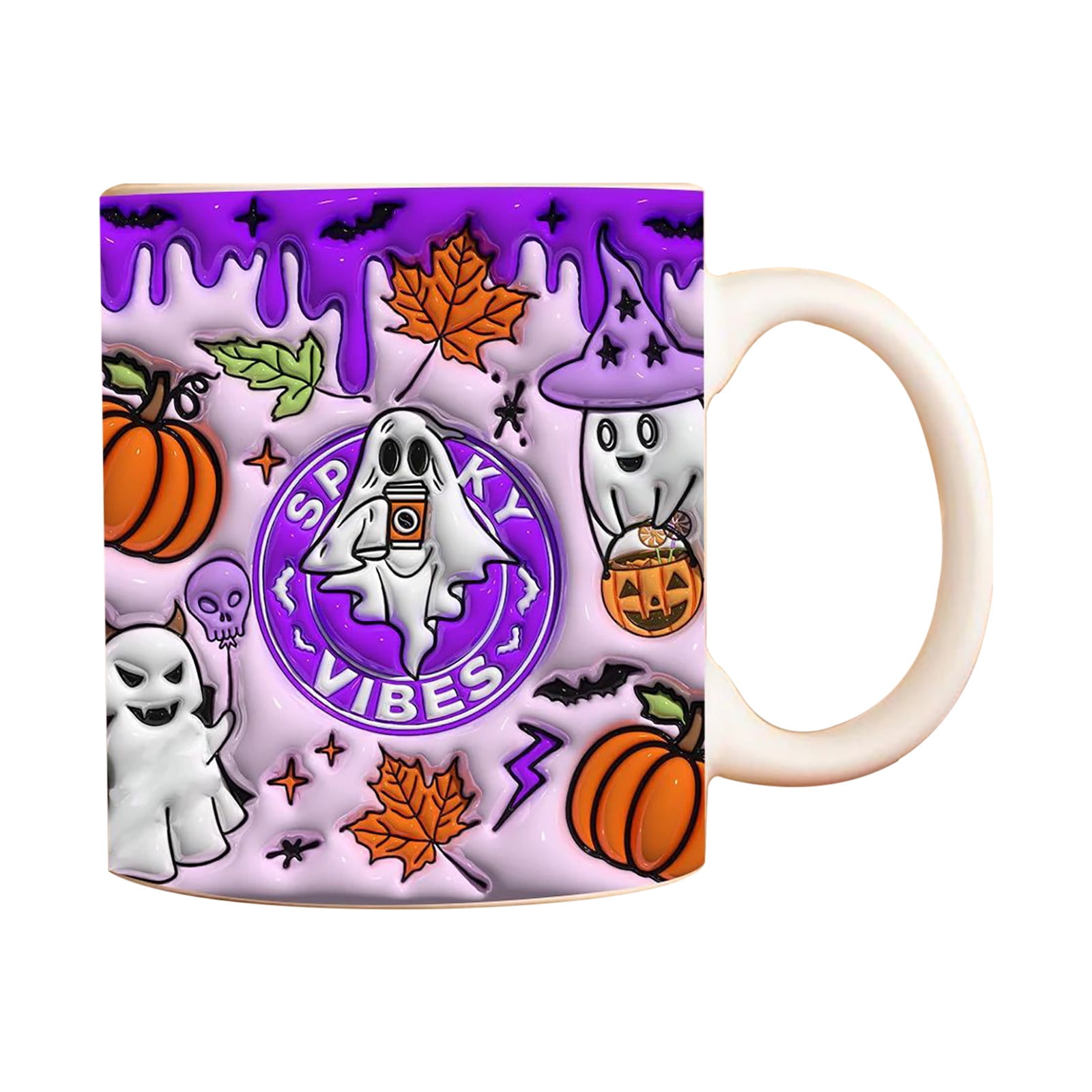 Deeceymbur Spooky Halloween Coffee Mug Pumpkin Themed Water Mug for