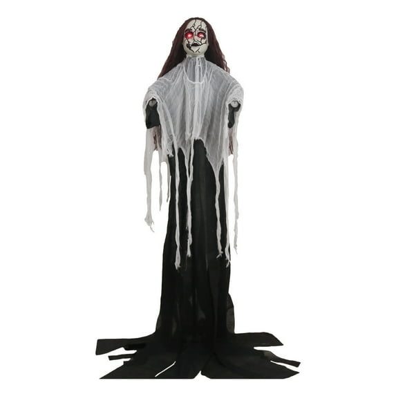 Deeceymbur Spooky Motion Activated Bride Decoration with Flashing Eyes Moving Arm Indoor Outdoor Halloween Decor 57.08x12.99in