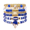 thumbnail image 1 of Deeceymbur Stackable Game Day Sports Charm Bracelets Football Fan Jewelry for Men Women Boho Style Adjustable Bangle Set Accessories Gift, 1 of 7
