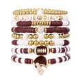 thumbnail image 1 of Deeceymbur Stackable Game Day Sports Charm Bracelets Football Fan Jewelry for Men Women Boho Style Adjustable Bangle Set Accessories Gift, 1 of 8