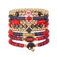 thumbnail image 1 of Deeceymbur Stackable Game Day Sports Charm Bracelets Football Fan Jewelry for Men Women Boho Style Adjustable Bangle Set Accessories Gift, 1 of 6