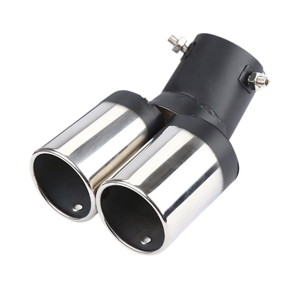 Deeceymbur Stainless Steel Car Dual Exhaust Tip Curved Muffler Tailpipe Modification Tail Throat Tail Pipe for Vehicle