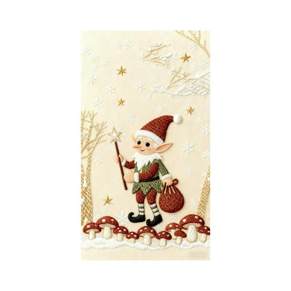 Deeceymbur Stereoscopic Embroidery Christmas Holiday Door Curtain for Wall Decoration Party Festival Decor