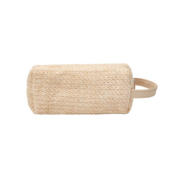 Deeceymbur Straw Weave Large Capacity Cosmetic Bag Travel Toiletry Organizer Portable for Women Men Storage Bag Makeup Pouch