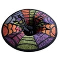 thumbnail image 1 of Deeceymbur Striped Spider Web Doormat Spooky Round Rug for Halloween Indoor Decor, 1 of 6
