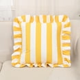 thumbnail image 1 of Deeceymbur Striped Velvet Throw Pillow with Ruffle Edge Decorative for Sofa Bedroom Luxury Soft Cushion Home Textile Living Room Accent, 1 of 6