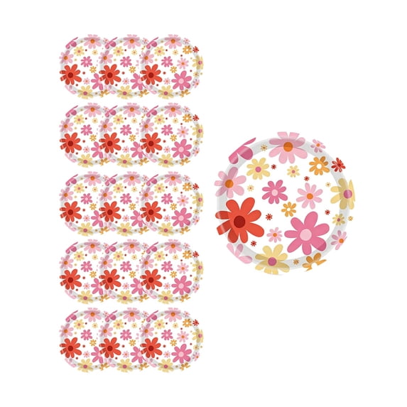 Deeceymbur Sunflower Floral Disposable Party Tableware Set 9 Inch 7 Inch Paper Plates Cups Napkins for Birthday Garden Celebrations Decor Supplies