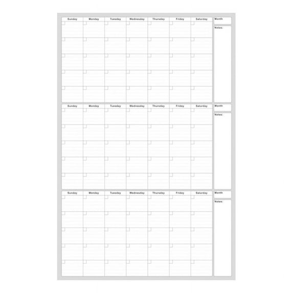 Deeceymbur Super Large Undated Erasable 3 Month Calendar Circular Stickers Schedule Management for Home Office School