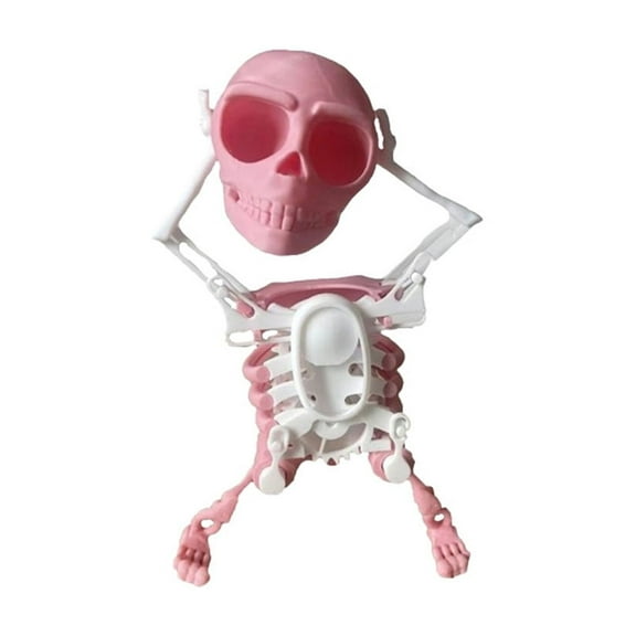 Deeceymbur Swinging Mechanical Skeleton Novelty Toy Hand Crank Motion Decor for Desktop Display 6.7in