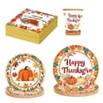 thumbnail image 1 of Deeceymbur Thanksgiving Themed Party Tableware Disposable Plates Cups Napkins Fall Set, 1 of 9