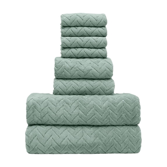 Deeceymbur Towel Set 8-Piece Coral Fleece Bath Towel Face Towel Washcloth Set Super Soft Highly Absorbent Quick Drying Plush Velvet Towels for Household Bathroom Use