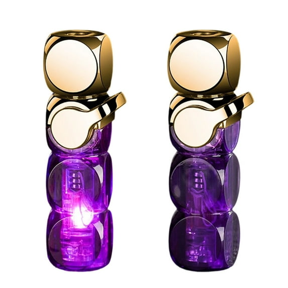Deeceymbur Transparent Dice Windproof Lighter Green Flame LED Light Butane Fuel Refillable Novelty Lighter Creative Toy Fun Ignition Tool