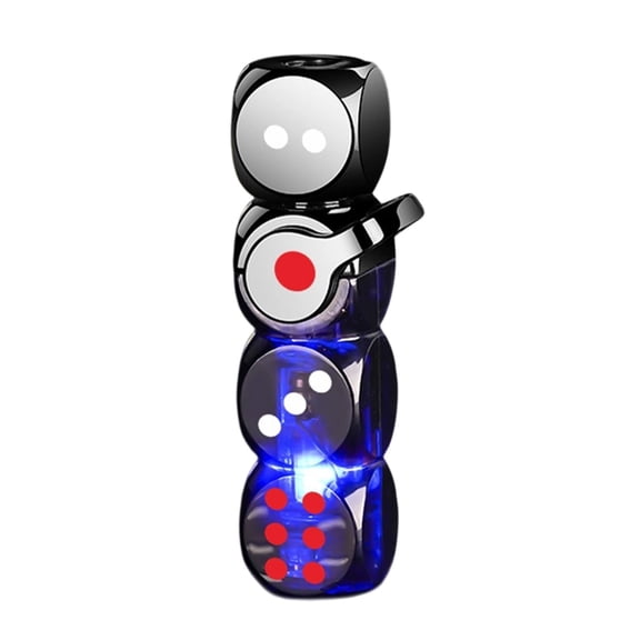 Deeceymbur Transparent Dice Windproof Lighter Green Flame LED Light Butane Fuel Refillable Novelty Lighter Creative Toy Fun Ignition Tool