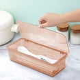 thumbnail image 1 of Deeceymbur Transparent Flip Lid Chopsticks Box Sootproof Drainable Kitchen Cutlery Organizer Storage Container Spoon Knife Fork Holder Stackable Design, 1 of 6