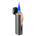 thumbnail image 1 of Deeceymbur Triple Jet Flame Butane Torch Lighter Windproof Refillable Lighter for Cigar Smoking Outdoor Use Rotating Gear Design, 1 of 4