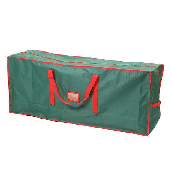 Deeceymbur Upright Christmas Tree Bag with Wide Double Zipper Easy Identify Green Heavy Duty Storage Cover for Multiple Size Artificial Trees Holiday