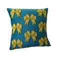 thumbnail image 1 of Deeceymbur Velvet Bow Pillowcase Christmas Decoration Green Blue Holiday Decor Festive Accent Pillow Cover, 1 of 6