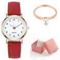 thumbnail image 1 of Deeceymbur Vintage Quartz Watch for Women Luminous Dial Leather Strap Small Round Retro Fashion Wristwatch with Bracelet Gift Box, 1 of 3