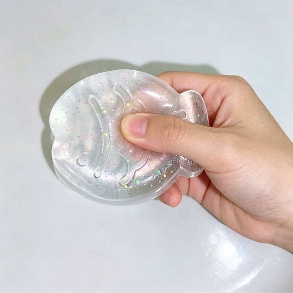 Deeceymbur Washable TPR Transparent Glitter Sea Bream Squeeze Stress Relief Creative Sensory for Desktop
