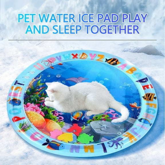 Deeceymbur Water Mat with Fish for Cat Water Play Mat for Cats Water Bed Play Mat Cat, Water Play Mat for Indoor Cats