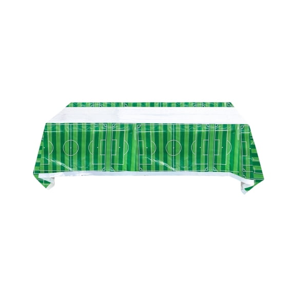 Deeceymbur Waterproof Washable Soccer Football Party Tablecloth Rectangular 71x43 Inch for Birthday Buffets Holiday Dinners Picnics Kitchen Events