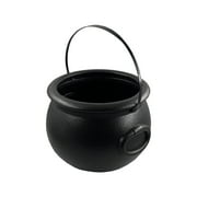 Deeceymbur Witch Pot Plastic Flame Bucket Black Cauldron for Halloween Candy and Decorations S