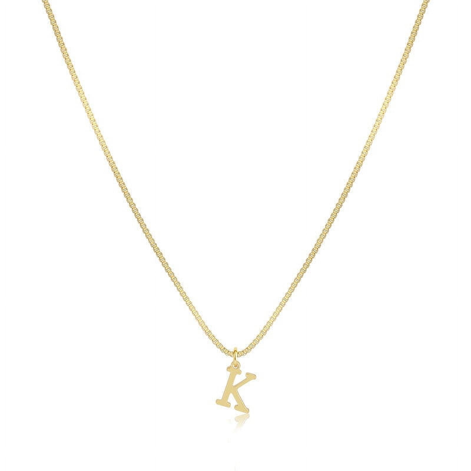 Women Gold Initial Necklace Letter Dainty Pendant Personalized Monogram Name Chain