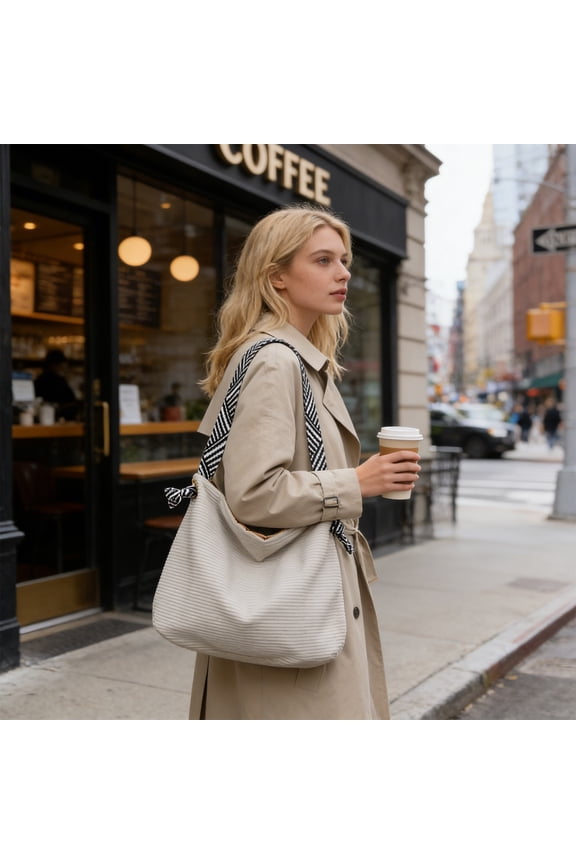 Women Large Capacity Shoulder Tote Handbag Purse Commuting Shopping Versatile Carryall Spacious Interior Fashion Bag