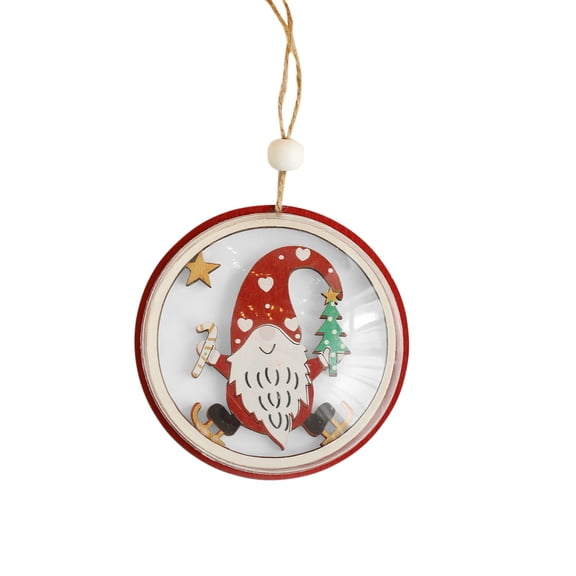 Deeceymbur Wooden Colorful Half Spheres Ornament Christmas Tree Decoration Holiday Hanging Accents Festive Scene Setup Wall Door Window Decor Natural Wood Crafts