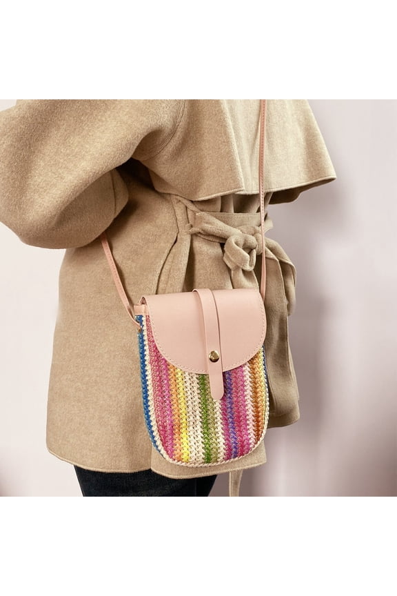 Woven Small Crossbody Handbag for Women Soft Casual Everyday Mini Clutch Evening Lightweight Outings Travel