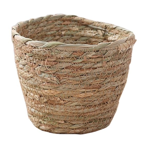 Deeceymbur Woven Storage Basket Flower Pot Cover Decorative Plants Container Plastic Weave Design Versatile Use for Plants and Organizer Home Decor