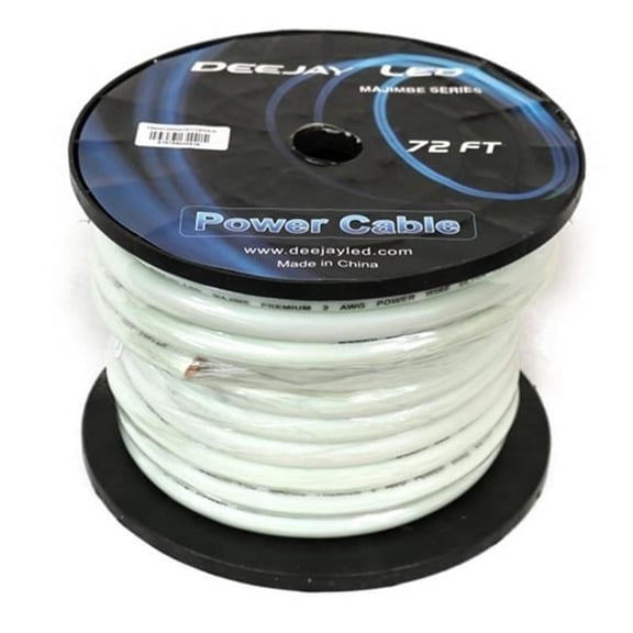 Deejay LED 2 Gauge 72 ft. 100 Percent Copper Cable - White