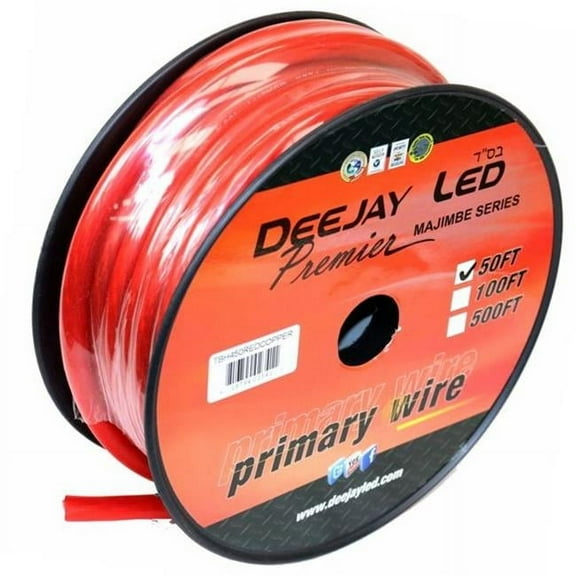 Deejay LED 4 Gauge Pure Copper, Red