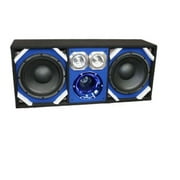 Deejay LED TBH10BLUE Chuchera Box with Two Despacito Heavy Duty 10 in. Woofers One Horn with Two Bullet Tweeters, Blue