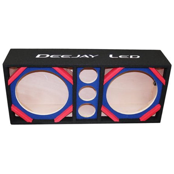 Deejay LED D12T3BLUE Two 12-in Woofers Plus Three Tweeters Blue Empty ...