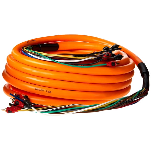 Deejay LED TBHMED36ORANGE 36 ft. 10 RCA 3 Power Copper Cable, Orange