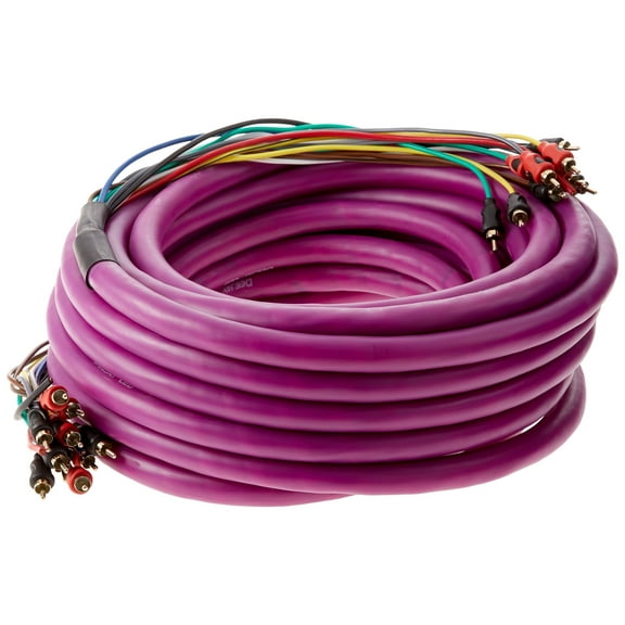 Deejay LED TBHMED36PURPLE 36 ft. 10 RCA 3 Power Copper Cable, Purple