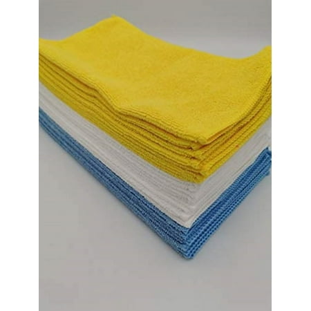 DEEJAYLED Microfiber Cleaning Towel - 25 Pieces All Purpose Super Absorbent and Ultra Soft Non-Abrasive TBHMICROFIBER Blue, Yellow, and White price history and forecast - Deejay Led TBHMICROFIBER