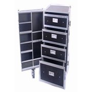 Deejay LED Utility Storage Case with Drawers, Compartments, Caster Board