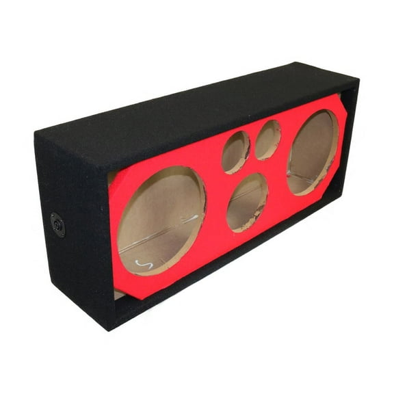 Deejay Led D10T2H1BRRED Dual 10" Woofer Enclosure with Horn and Tweeters
