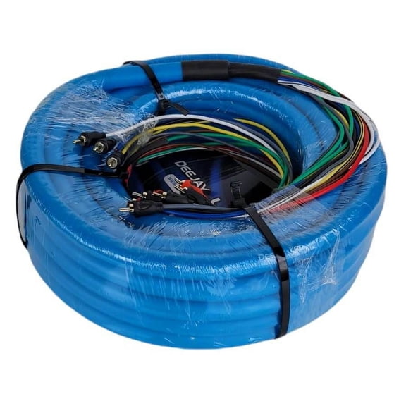 Deejay LED TBHMED52BLUE Blue 52ft 10rca 3 Power Copper