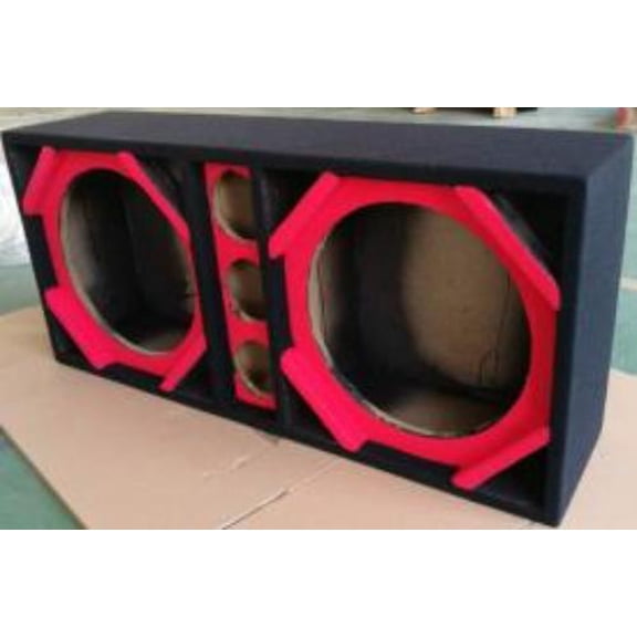 Deejayled D12T3RED Two 12-in Woofers Plus Three Tweeters Red Empty Chuchera Speaker Enclosure