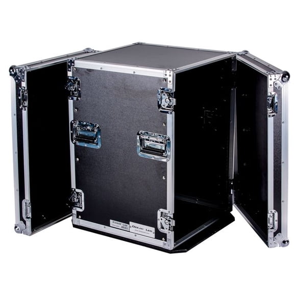 Deejay LED Fly Drive 16U Space Professional DJ Amplifier Deluxe Case - 21" Body Depth with Wheels