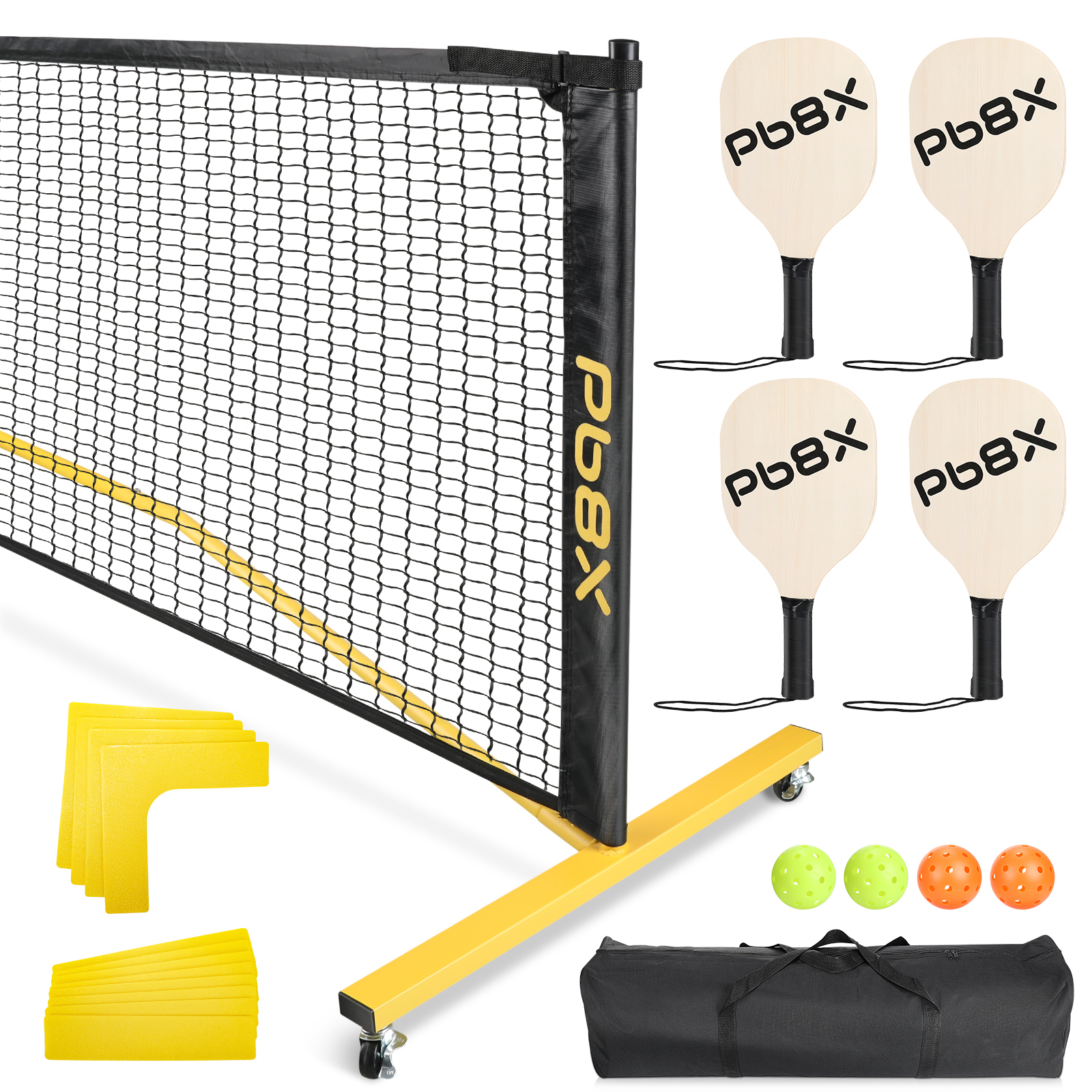 Zume Games Portable Instant Play Portable Pickleball Set Includes