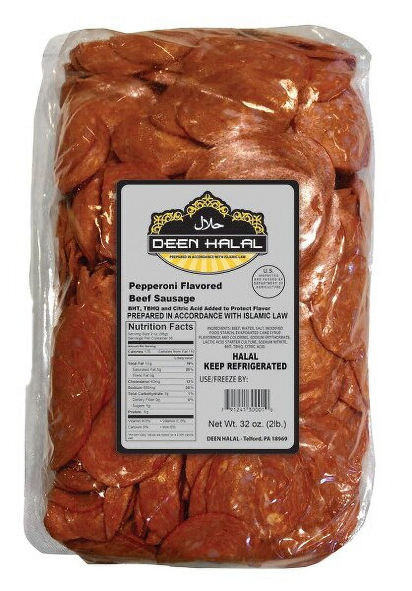 Deen Halal Sliced Pepperoni Flavored Beef Sausage 2lbs Authentic