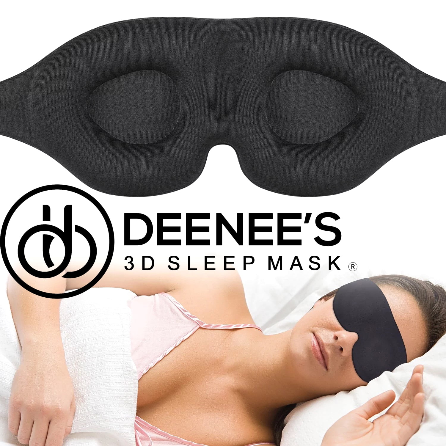 Deenee's Sleep Mask for Women and Men, Eye Mask for Sleeping, Eye Cover  Blackout Masks, Weighted Sleeping Pad, Black Blindfold, Travel Accessories