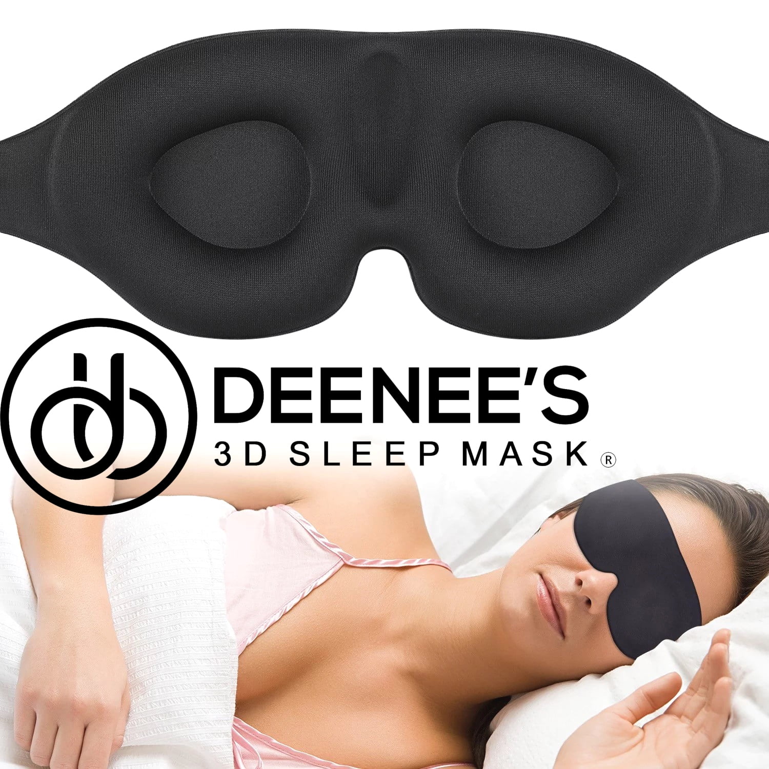 Deenee's Sleep Mask for Women and Men, Eye Mask for Sleeping, Eye Cover  Blackout Masks, Weighted Sleeping Pad, Black Blindfold, Travel Accessories  