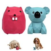 Deeow Natural Latex Squeaky Dog Chew Toys, Soft Teething Puppy Toys for Small & Medium Dogs, Anxiety Relief Interactive Pet Toy Set