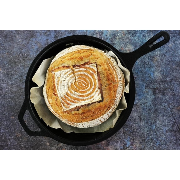 Deep 10.25 Inch Cast Iron Skillet with Lid and Silicone Handles - Induction Safe Oven Cookware for Frying Baking Bread
